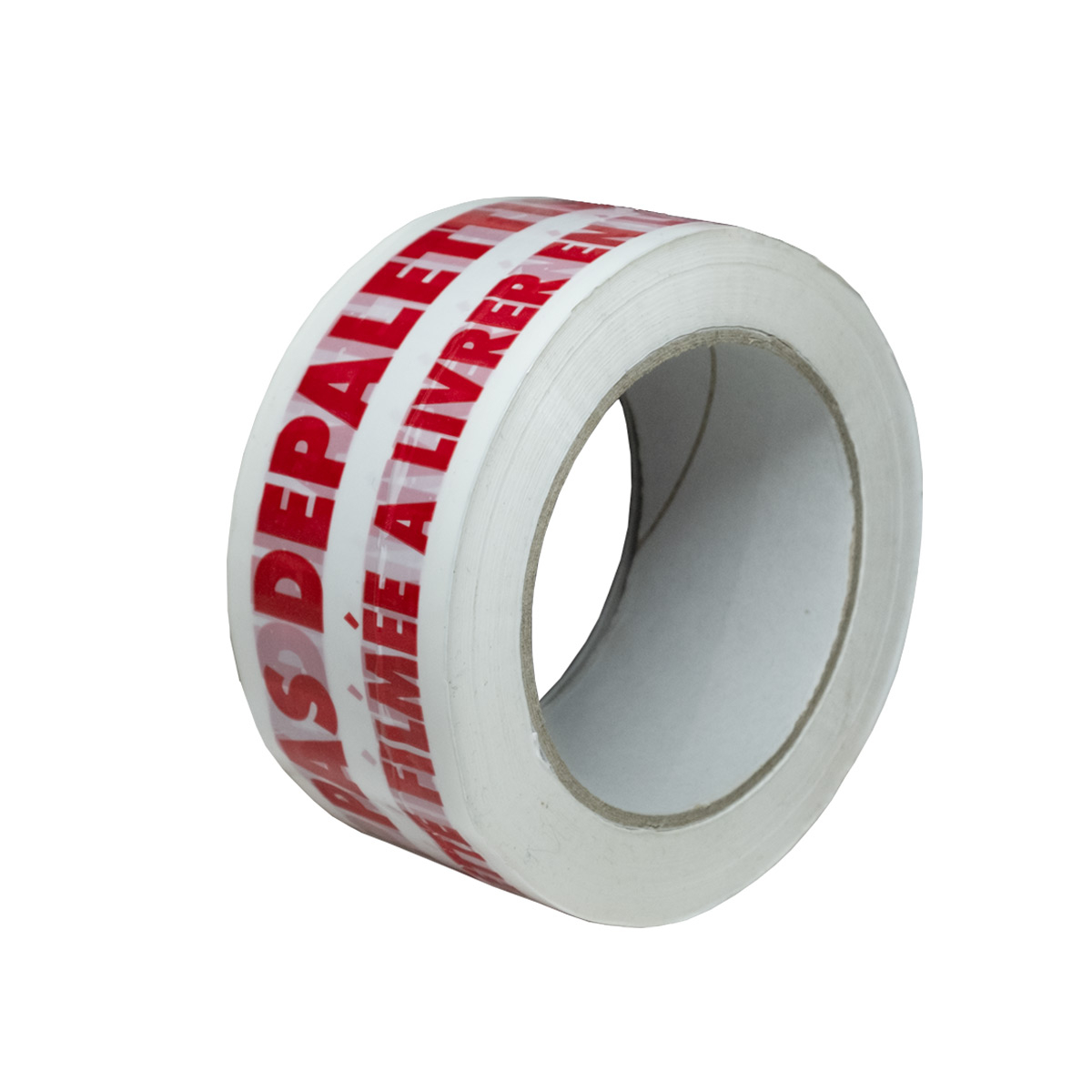 White Parcel Tape 28µ printed "NE PAS DEPALETTISER" in red - Shipping adhesive roll 50 mm x 100 m