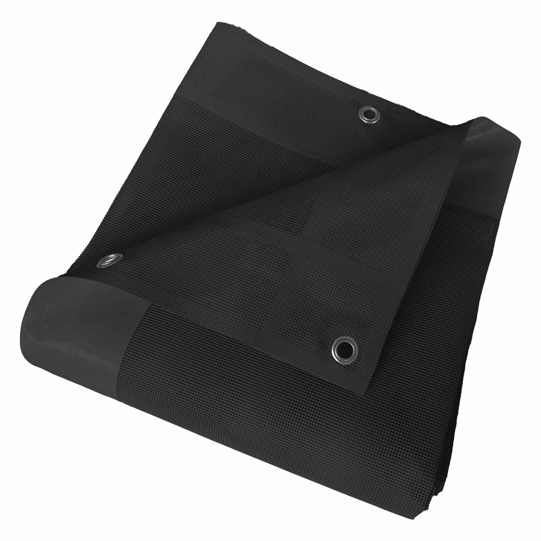 Black Micro-Perforated Tarpaulin 3,5x4 m - 5 years Warranty TECPLAST - MP460MU - Permeable PVC tarpaulin - Made in France