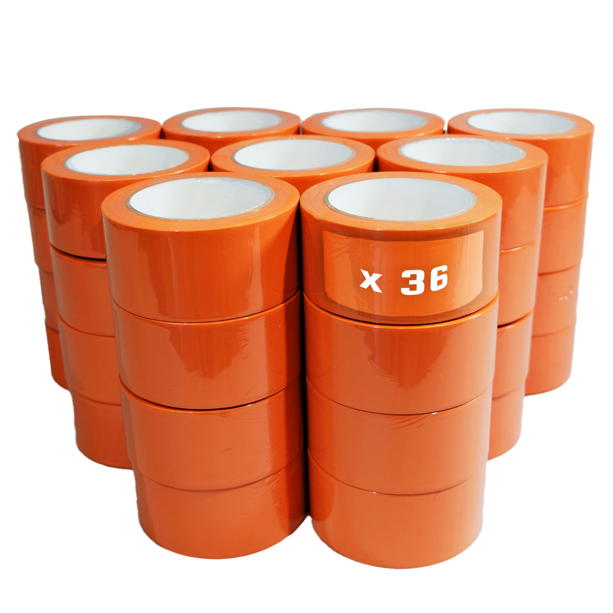 Lot de 36 Rubans adhésifs toilés orange 50 mm x 33 m - Rouleau adhésif  TECPLAST pour