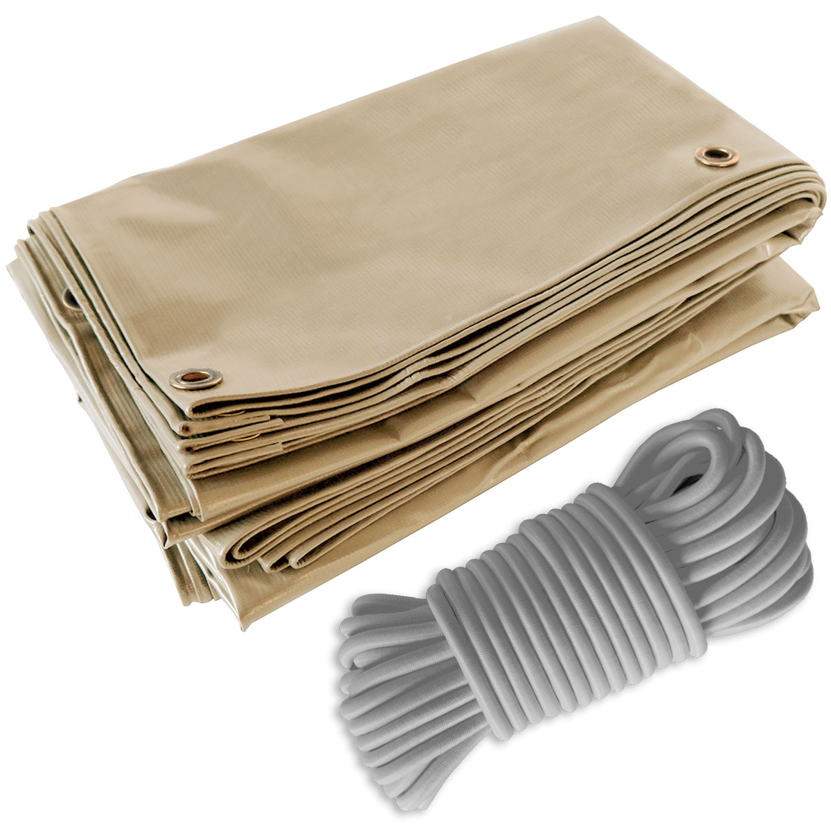 Pacote Toldo para Pérgola Bege escuro 3x4 m + Corda Elástica Cinza 20m - Lona Pérgola pronta para instalar TECPLAST LP506PR Garantia 5 anos