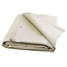 Ivory Heavy Tarpaulin Lifetime Guarantee 5x7 m - Fireproof M2 - TECPLAST 680GV2 - Durable protective tarpaulin - Made in France