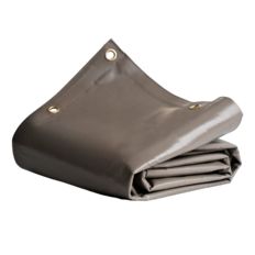 Bâche Bois 4x5 m Taupe - Qualité 8 ans TECPLAST 640BO - Bâche de protection étanche en PVC pour Bois de chauffage