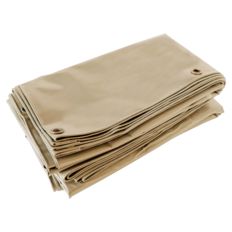 Bâche Bois 4x4 m Beige foncé - Qualité 5 ans TECPLAST 506BO - Bâche de protection étanche en PVC pour Bois de chauffage