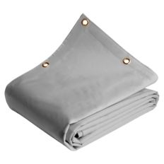 Grey Protective Tarpaulin 6x8 m - 8 years quality TECPLAST 640MU - Waterproof PVC tarpaulin - Anti-UV resistance