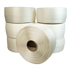 Set of 7 Woven strapping rolls 13 mm x 1100 m including 1 FREE - High Strength Strap 350kg - TECPLAST LFT1