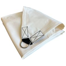 Vela de sombra Triangular 3x3x4,25 m PVC marfil - TECPLAST VL640TR - Tela de sombra de PVC impermeable - Fabricada en Francia
