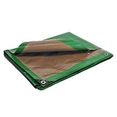 Protective Tarpaulin 4x5 m - TECPLAST - HQ250MU - Green and Brown - High Performance - Waterproof tarpaulin - Anti-UV resistance