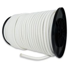 White Bungee cord 100 meters - PRO Quality TECPLAST 9SW - Elastic cord for tarpaulin with diameter 9 mm