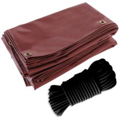 Pack of Burgundy Red Pergola Cover 3x4 m + Black Bungee cord 20m - Ready to install Pergola Cover TECPLAST LP506PR 5 years Warranty