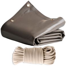 Pack Lona para Pérgola Taupe 3x4 m + Cuerda Elástica Marfil 20m - Lona Pérgola lista para instalar TECPLAST LP640PR Garantía de 8 años