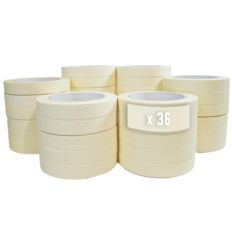 Set 36 Nastri per Mascheratura 25 mm x 50 m fino a 80° - Nastro Giallo per Mascheratura, Verniciatura TECPLAST