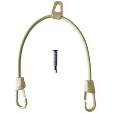 Pack 1 Cuerda elástica Piscina Marfil 8mm doble gancho + 1 Cáncamo retráctile 12mm - Fijación lona piscina TECPLAST PAP1