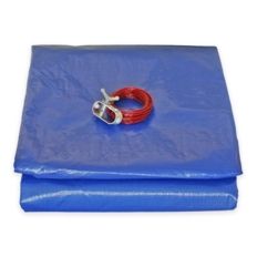 Round pool cover diam. 3,60 m for above ground swimming pool diam. 3 m - TECPLAST - PO155RD - Swimming pool cover with drainage net