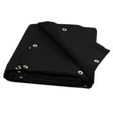 Tweedehands : Zwarte Dekzeil 3,5x3,65 m - 10 jaar kwaliteit TECPLAST - XP640MU - Made in France (Nieuwstaat: Specifiek formaat)
