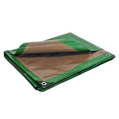Roof tarpaulin 6x10 m - TECPLAST - HQ250TO - Green and Brown - High Performance - Waterproofing tarpaulin for Roofers and Carpenters