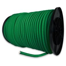 Green Bungee cord 100 meters - PRO Quality TECPLAST 9SW - Elastic cord for tarpaulin with diameter 9 mm