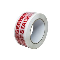Ruban adhésif d'emballage 28µ blanc imprimé "NE PAS GERBER" en rouge - rouleau adhésif d'expédition 50 mm x 100 m
