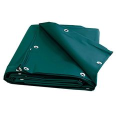 Green Construction Site Tarpaulin 10x12 m - 10 years quality TECPLAST 680CH - Waterproof protective cover for works - Made in France