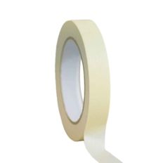 Nastro per Mascheratura 25 mm x 50 m fino a 80° - 1 Rotolo di Nastro Giallo per Mascheratura, Verniciatura TECPLAST