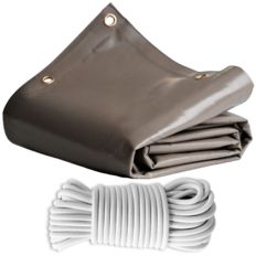 Pack Lona para Pérgola Taupe 3x4 m + Cuerda Elástica Blanca 20m - Lona Pérgola lista para instalar TECPLAST LP640PR Garantía de 8 años