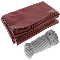 Pack of Burgundy Red Pergola Cover 3x4 m + Grey Bungee cord 20m - Ready to install Pergola Cover TECPLAST LP506PR 5 years Warranty