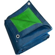 Lona de Protección 8x12 m - TECPLAST - SR150MU - Azul y Verde - Alta Calidad - Lona Impermeable con Ojales