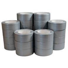 Cinta adhesiva de tela gris americana 175µ - rollo de cinta 48 mm x 50 m para unir y reparar - Caja de 24 cintas