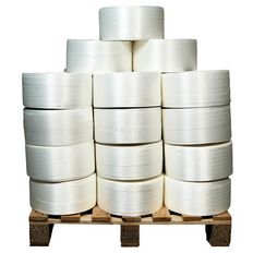 Lot de 38 Feuillards de cerclage fil à fil 16 mm x 850 m dont 8 OFFERTS - Feuillard Haute Résistance 450kg - TECPLAST LFF4