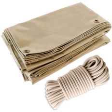 Pack of Dark Beige Pergola Cover 3x4 m + Ivory Bungee cord 20m - Ready to install Pergola Cover TECPLAST LP506PR 5 years Warranty