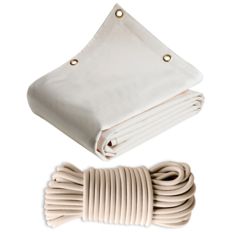 Pack of Cream White Pergola Cover 3x4 m + Ivory Bungee cord 20m - Ready to install Pergola Cover TECPLAST LP640PR 8 years Warranty