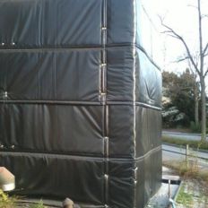 Black Noise Barrier Tarp 2,05x3,55 m - TECPLAST 610AC - Anti-Noise Tarpaulin for construction sites - Sound insulation - Made in France