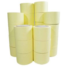 Set of 24 Yellow Masking tapes 75 mm x 50 m up to 80° - Yellow Paper Tape TECPLAST