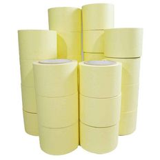 Nastro per Mascheratura Giallo fino a 80° - Rotolo adesivo 75 mm x 50 m per Verniciatura - Set da 24 rotoli