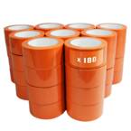 Lote de 180 Cintas adhesivas naranja de PVC 50 mm x 33 m para el sector de la construcción - Cinta adhesiva TECPLAST