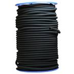 Black Bungee cord 60 meters - PRO Quality TECPLAST 9SW - Elastic cord for tarpaulin with diameter 9 mm