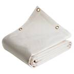 Cream white Firewood Cover 3,5x3,5 m - 8 years quality TECPLAST 640BO - Waterproof PVC protective tarpaulin for firewood