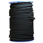 Black Bungee cord 50 meters - PRO Quality TECPLAST 9SW - Elastic cord for tarpaulin with diameter 9 mm