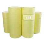 Set van 18 rollen Gele afplakband 50 mm x 50 m tot 80° - kleefrol TECPLAST voor schilderen