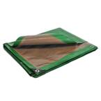 Garden tarpaulin 4x5 m - TECPLAST 250JD - Green and Brown - High Performance - Waterproof tarpaulin - Anti-UV resistance