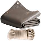 Pack Toile Pergola Taupe 3x4 m + Sandow Ivoire 20m - Bâche Pergola prête à poser TECPLAST LP640PR Garantie 8 ans
