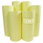 Set van 36 rollen Gele afplakband 50 mm x 50 m tot 80° - kleefrol TECPLAST voor schilderen