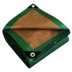 Houten dekzeil 4 x 5 m - TECPLAST - HQ250BO - Groen en Bruin - Hoge Prestatie - Waterdicht beschermend dekzeil voor brandhout
