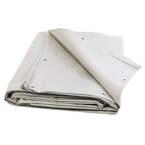 White Construction Site Tarpaulin 3x5 m - 10 years Warranty TECPLAST - XP640CH - Waterproof protective cover for works - Made in France