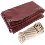 Pacote Toldo para Pérgola Vermelho Vinho 3x4 m + Corda Elástica Marfim 20m - Lona Pérgola pronta para instalar TECPLAST LP506PR Garantia 5 anos