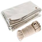 Confezione Telo per Pergola Bianco Crema 3x4 m + Corda Elastica Avorio 20m - Telo per pergolato pronto per il montaggio TECPLAST LP506PR Garanzia de 5 anni