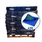 Second Life: Set of 20 Protective Tarpaulins 6x10 m - Blue and Green - High Quality (New condition: Old collection)