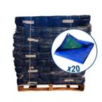 Tweedehands : Pak van 20 Dekzeilen 6x10 m - Blauw en groen - Hoge kwaliteit (Nieuwstaat : Oude collectie)