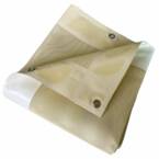 Ivory Micro-Perforated Tarpaulin 4x4 m - 5 years Warranty TECPLAST - MP460MU - Permeable PVC tarpaulin - Made in France