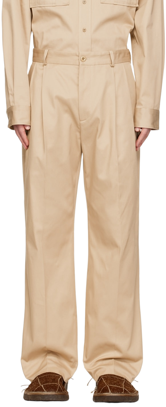 Beige Casual Trousers