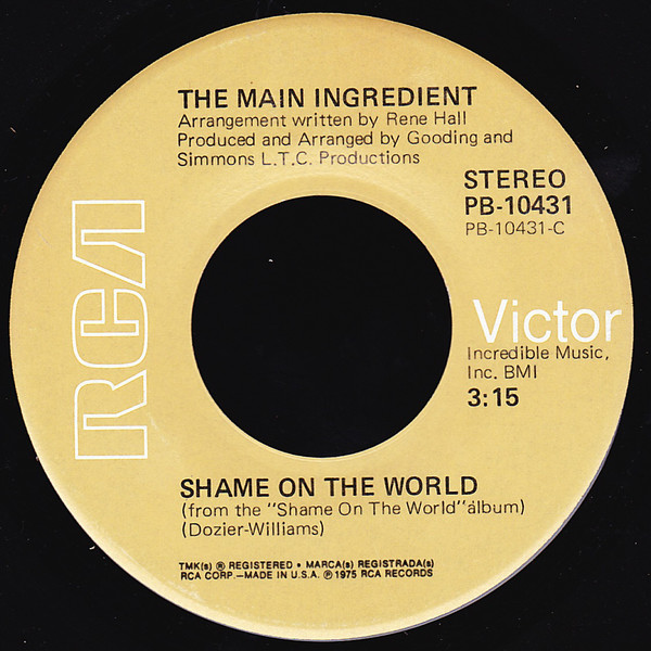 Shame On The World — The Main Ingredient